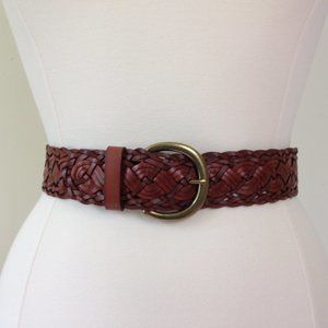 Loft Brown Braided Leather Belt size M
